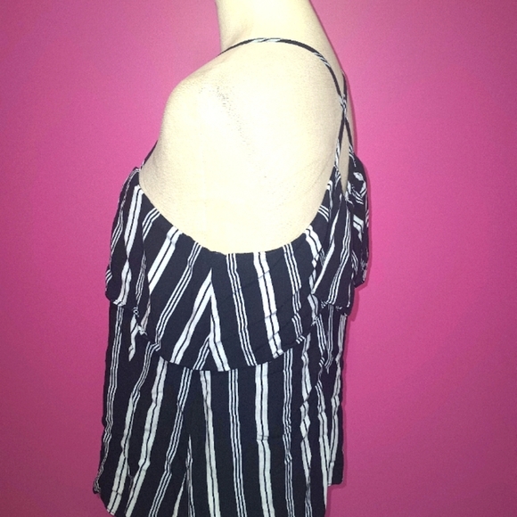 Saks Fifth Avenue ladies Striped Criss Cross Camisole Blouse (Size Large) - Picture 4 of 9
